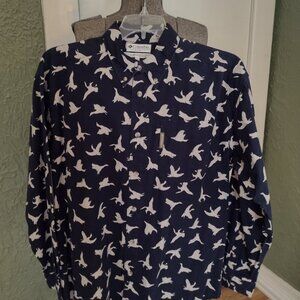Men's Columbia Long Sleve Duck Print Shirt